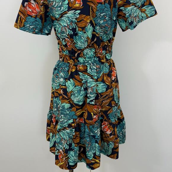 Anthropologie Somerset Cotton Mini Dress in Blue Floral M - Picture 7 of 10